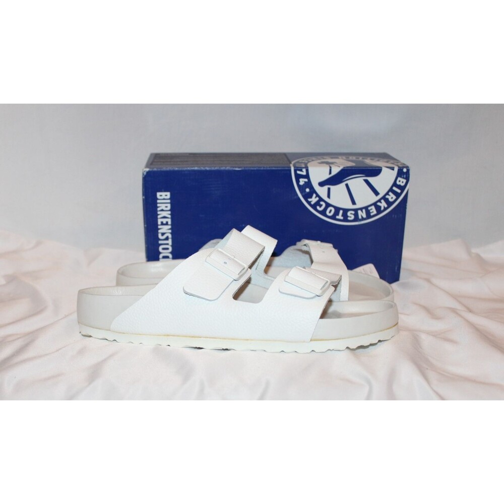Birkenstock Women's Arizona BS Leather Sandal White EU 38 Narrow $210 - Picture 3 of 8